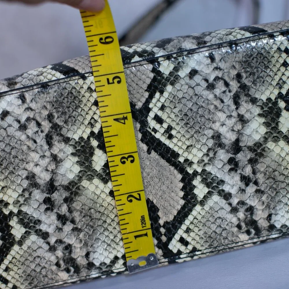 Anne Klein Vegan Leather Handbag Satchel Snake Print One Size